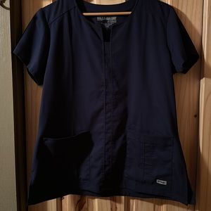 Greys anatomy navy blue scrub top